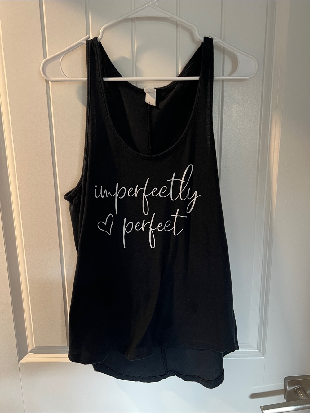 Alternative Black Tank Top with White Script Graphic